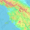 Carte topographique Toscana, altitude, relief