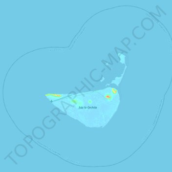 Carte topographique Isla La Orchila, altitude, relief