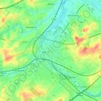 Carte topographique 7800, altitude, relief