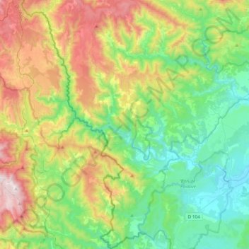 Carte topographique 07140, altitude, relief