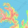 Carte topographique Westfjords, altitude, relief