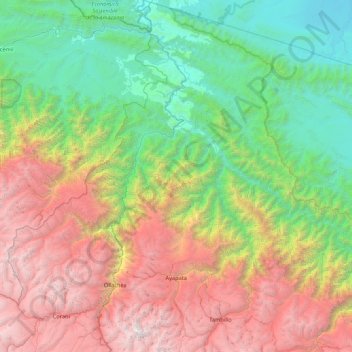 Carte topographique Ayapata, altitude, relief