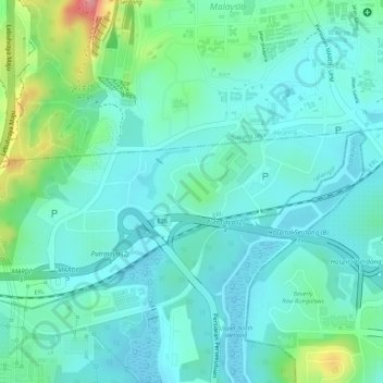 Carte topographique Malaysia Agro Exposition Park Serdang, altitude, relief