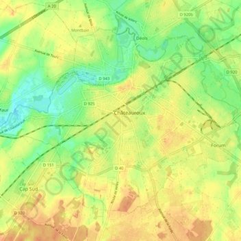 Carte topographique 36000, altitude, relief