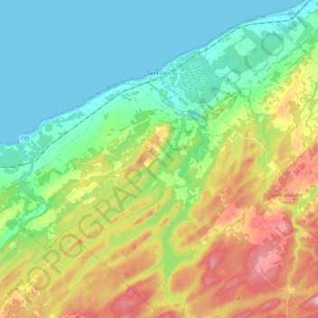 Carte topographique Saint-Ulric, altitude, relief