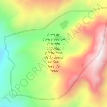 Carte topographique Área de Conservación Privada Lagunas y Páramos de Andinos de San José de Tapal, altitude, relief
