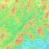 Carte topographique Meizhou, altitude, relief