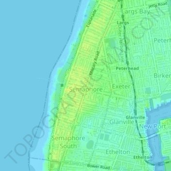 Carte topographique Semaphore, altitude, relief