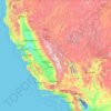 Carte topographique Kalifornien, altitude, relief