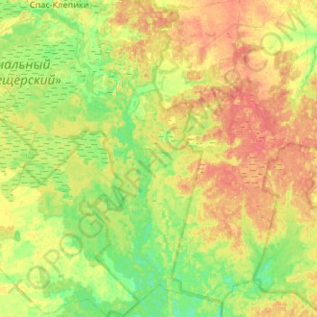 Carte topographique Бусаевское сельское поселение, altitude, relief