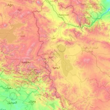 Carte topographique West Azerbaijan Province, altitude, relief
