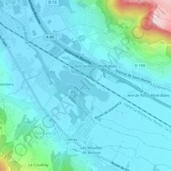 Carte topographique Lac de Passy, altitude, relief