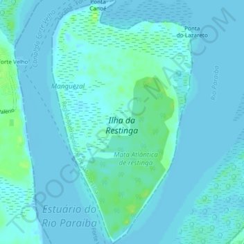 Carte topographique Ilha da Restinga, altitude, relief