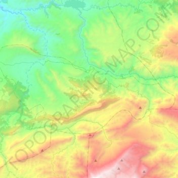 Carte topographique caïdat d'Iwariden-Aït Menna, altitude, relief