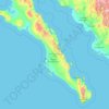 Carte topographique Basse Californie Sud, altitude, relief