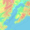 Carte topographique Kenai Peninsula, altitude, relief