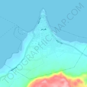 Carte topographique Hormuz, altitude, relief