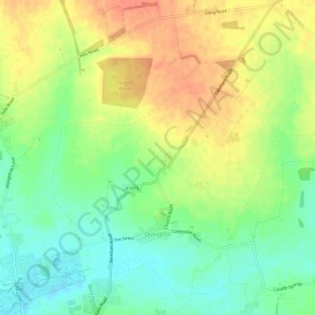 Carte topographique Ovington, altitude, relief