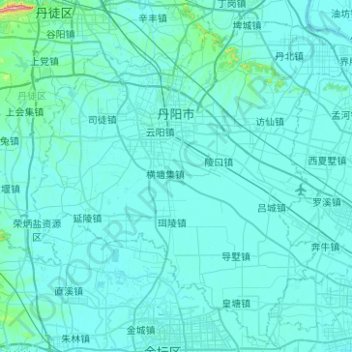 Carte topographique Danyang City, altitude, relief