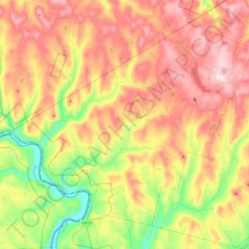 Carte topographique Town of Fremont, altitude, relief