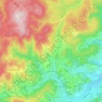 Carte topographique Saint-Prix, altitude, relief