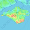 Carte topographique Isle of Wight, altitude, relief