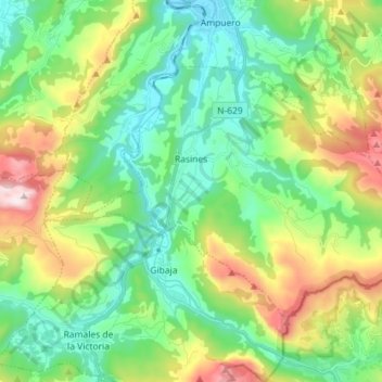 Carte topographique Rasines, altitude, relief