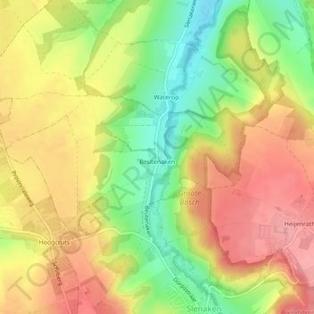Carte topographique Beutenaken, altitude, relief