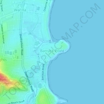 Carte topographique Barrack Point, altitude, relief