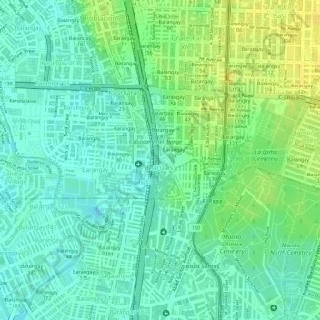 Carte topographique Barangay 37, altitude, relief