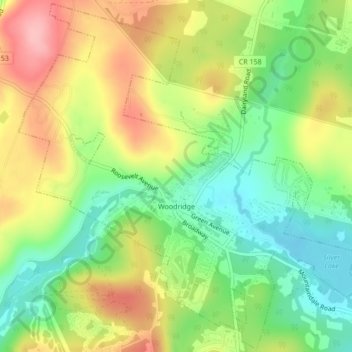 Carte topographique Village of Woodridge, altitude, relief
