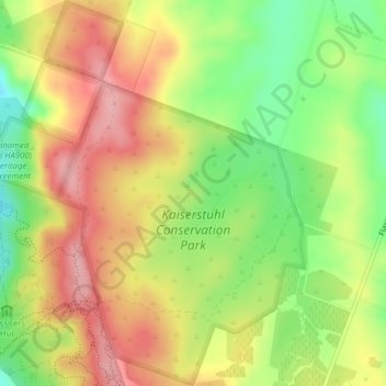 Carte topographique Kaiserstuhl Conservation Park, altitude, relief