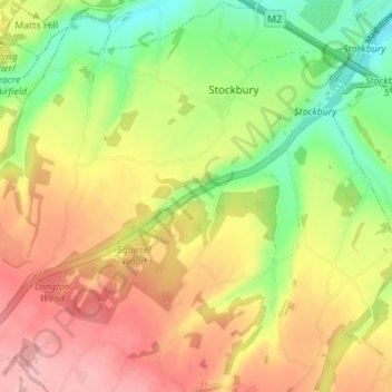 Carte topographique Stockbury, altitude, relief