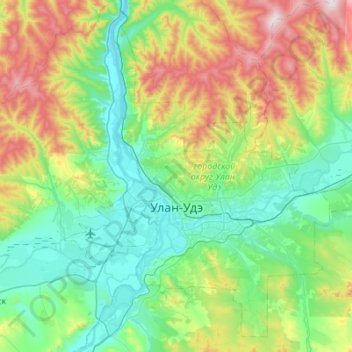 Carte topographique Oulan-Oude, altitude, relief