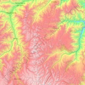 Carte topographique Panao, altitude, relief