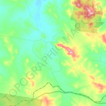Carte topographique Thanes Creek, altitude, relief
