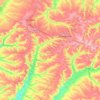 Carte topographique Близнюківська селищна громада, altitude, relief