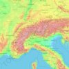 Carte topographique Alpes, altitude, relief