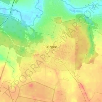 Carte topographique Озёрное, altitude, relief