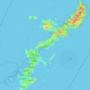 Carte topographique Okinawa, altitude, relief