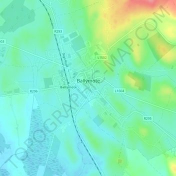 Carte topographique Ballymote, altitude, relief