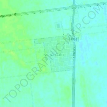 Carte topographique Nueva Galia, altitude, relief