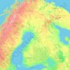 Carte topographique Finlande, altitude, relief