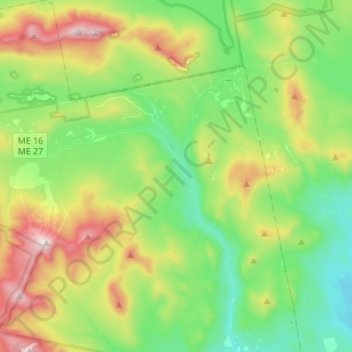 Carte topographique Carrabassett Valley, altitude, relief