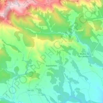 Carte topographique Espadañedo, altitude, relief