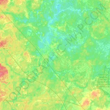 Carte topographique Березайское сельское поселение, altitude, relief