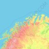 Carte topographique Troms og Finnmark, altitude, relief