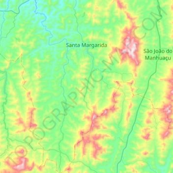 Carte topographique Santa Margarida, altitude, relief