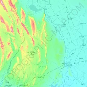 Carte topographique Jamshoro District, altitude, relief