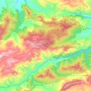 Carte topographique Aïn Zana, altitude, relief